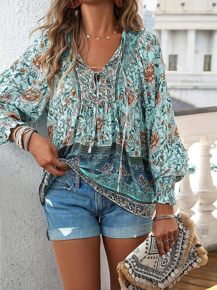 Clara | Floral Peasant Blouse