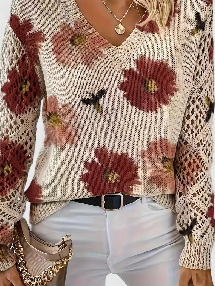 Aurélie | Elegant jumper with floral pattern