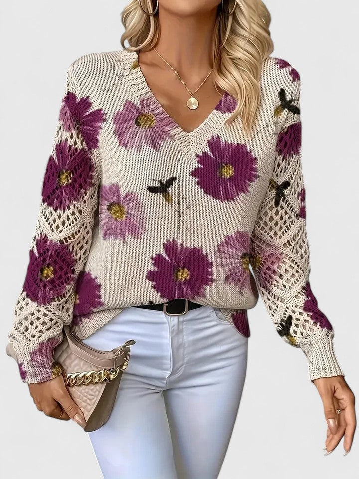 Aurélie | Elegant jumper with floral pattern
