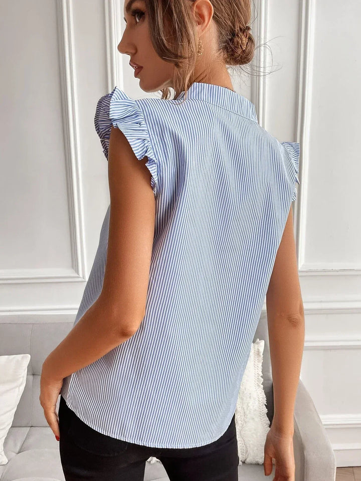 Lily | Ruffled Striped Blouse