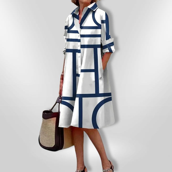 Megan | Geometric Midi Dress