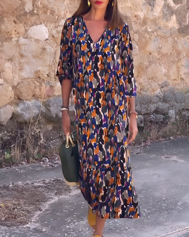 Clara | Vintage V-neck Dress
