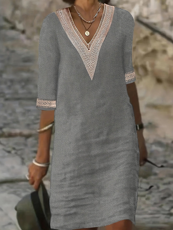 Clara | Lace Neckline Dress