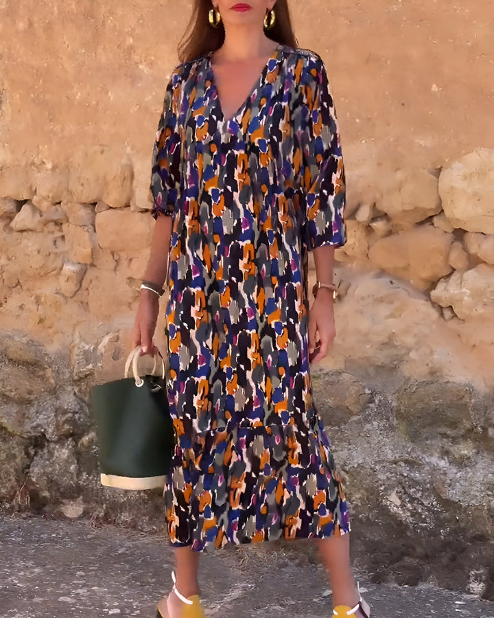 Clara | Vintage V-neck Dress