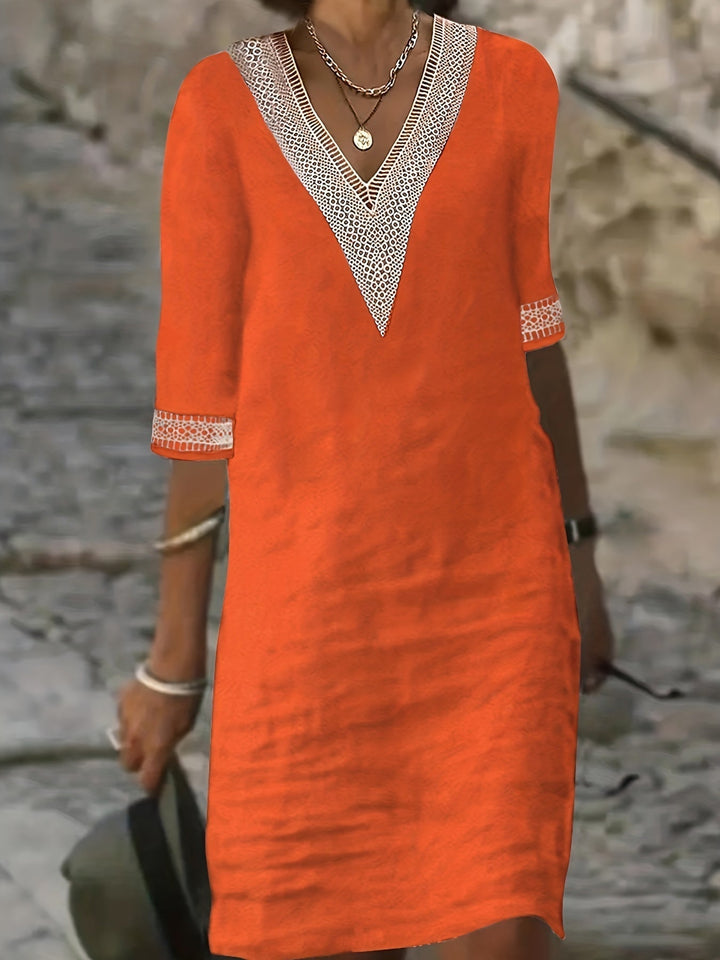 Clara | Lace Neckline Dress