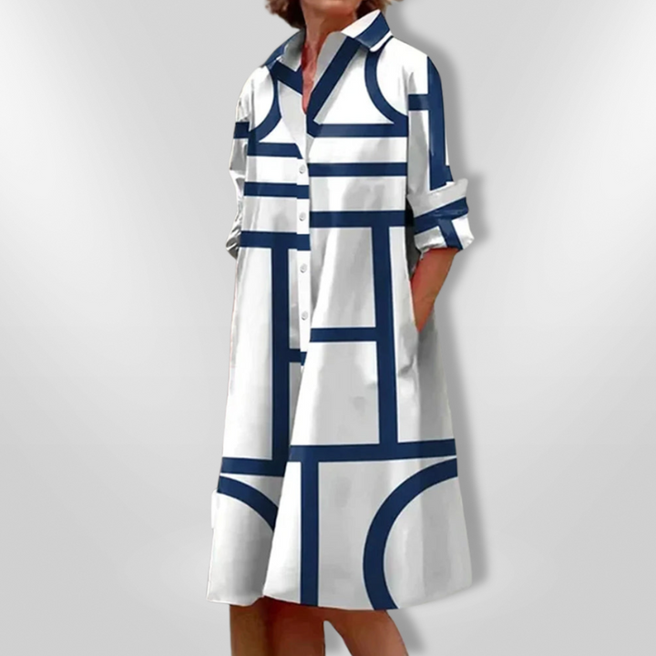 Megan | Geometric Midi Dress