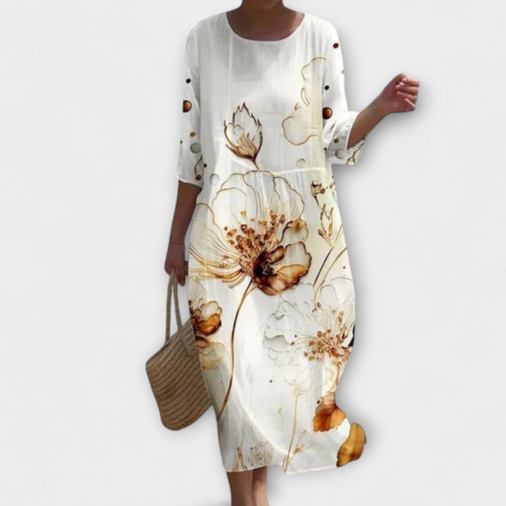 Clara | Elegant Floral Midi Dress