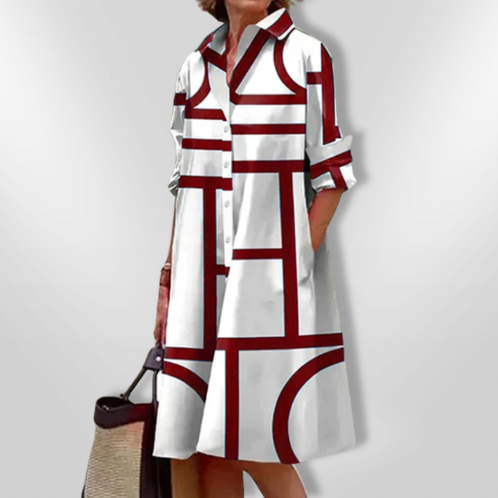 Megan | Geometric Midi Dress
