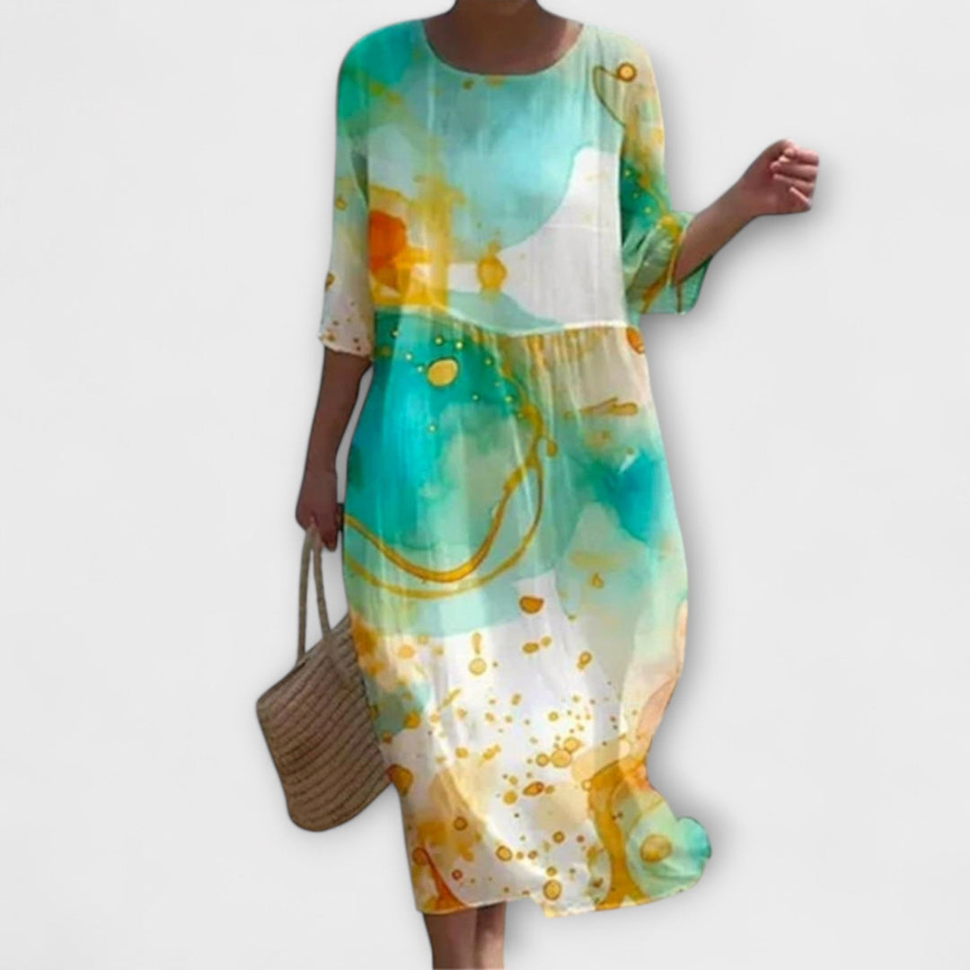 Clara | Elegant Floral Midi Dress