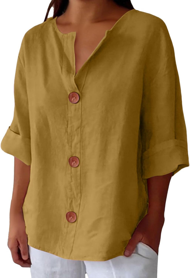 Megan | Lightweight Linen Top