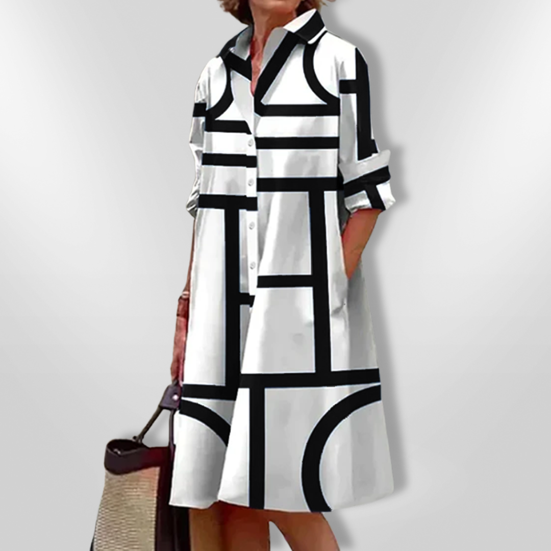 Megan | Geometric Midi Dress