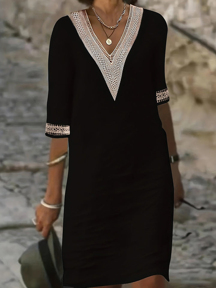 Clara | Lace Neckline Dress