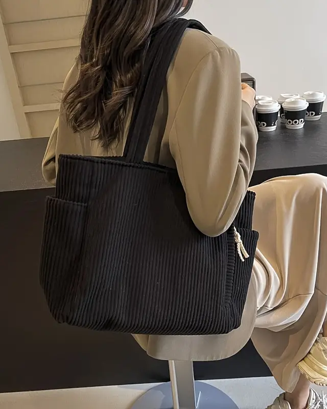 Chloe | Stylish Ribbed Tote