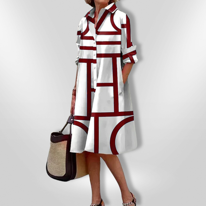 Megan | Geometric Midi Dress