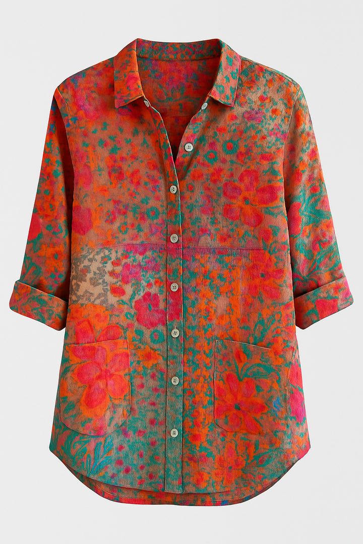 Clara | Vibrant Patchwork Blouse