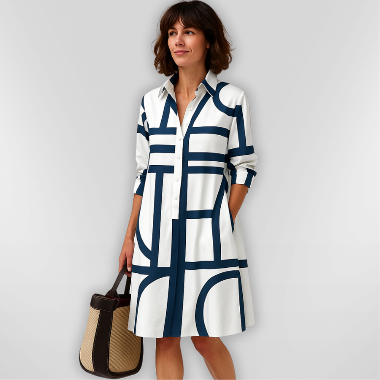 Megan | Geometric Midi Dress