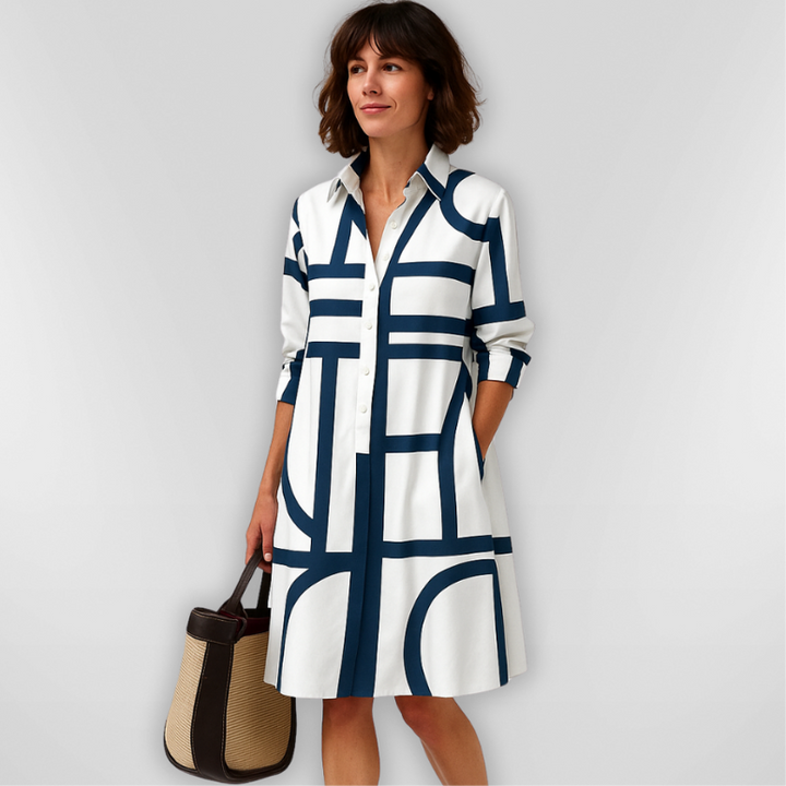 Megan | Geometric Midi Dress