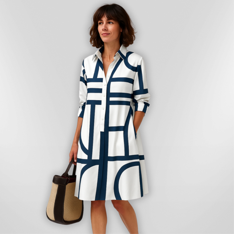 Megan | Geometric Midi Dress