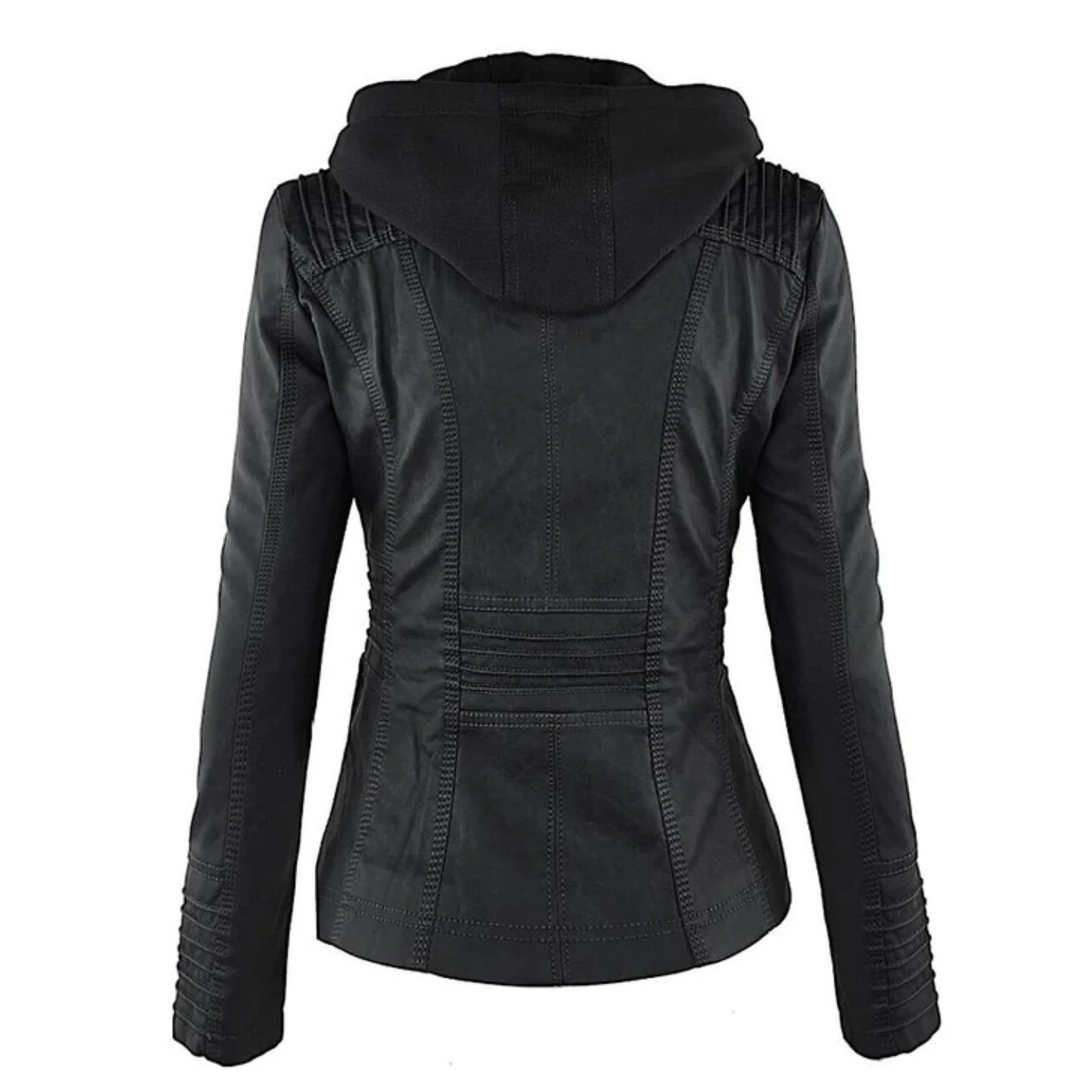 Emma | Leather Jacket Hood