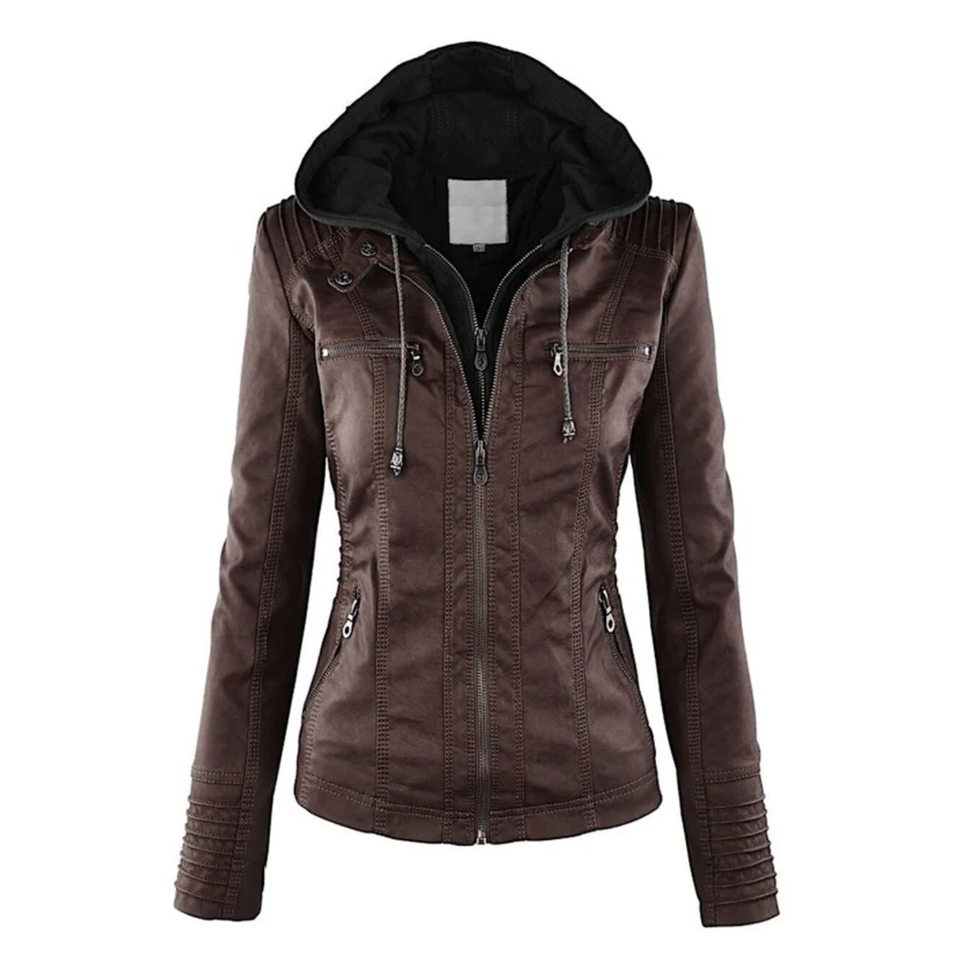 Emma | Leather Jacket Hood