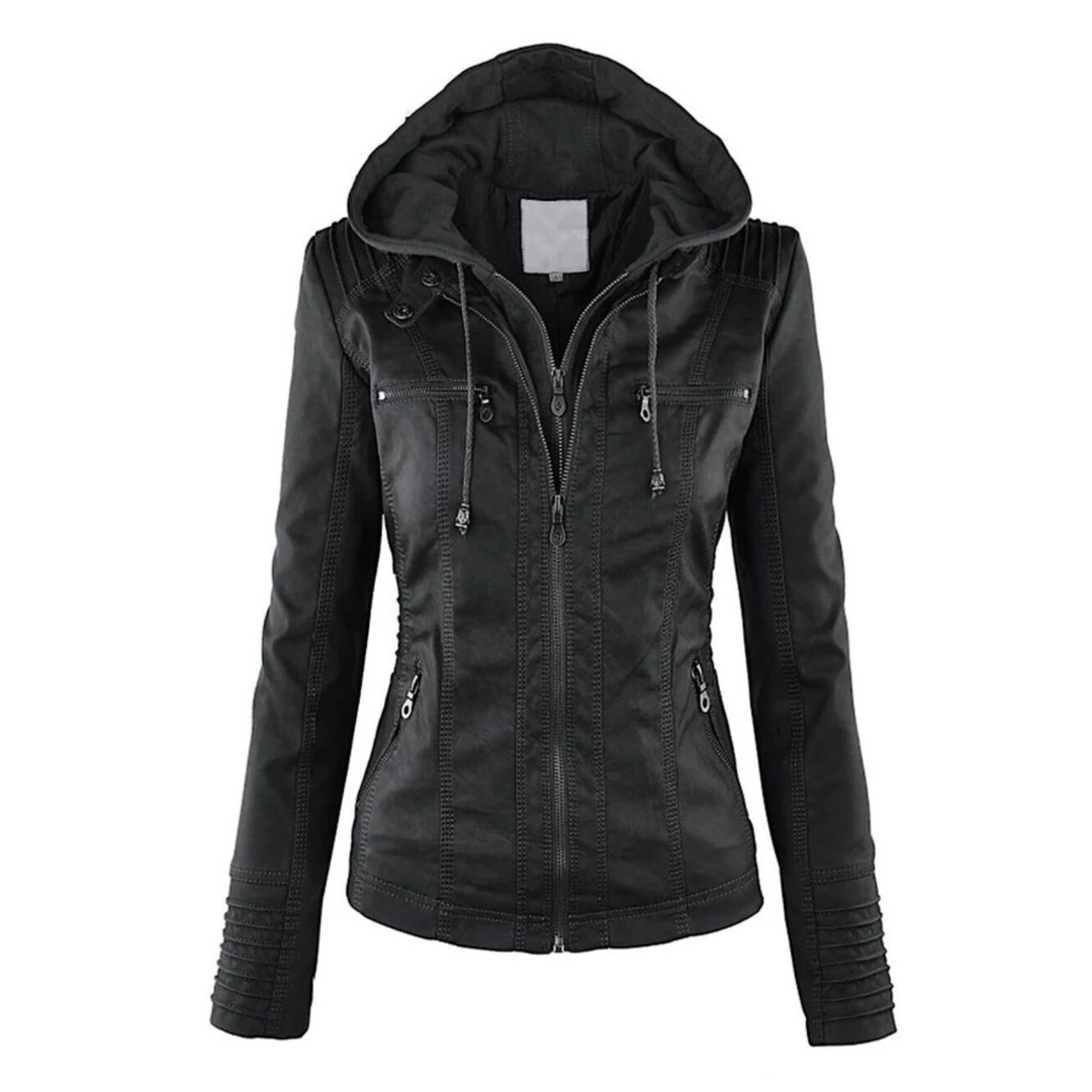 Emma | Leather Jacket Hood