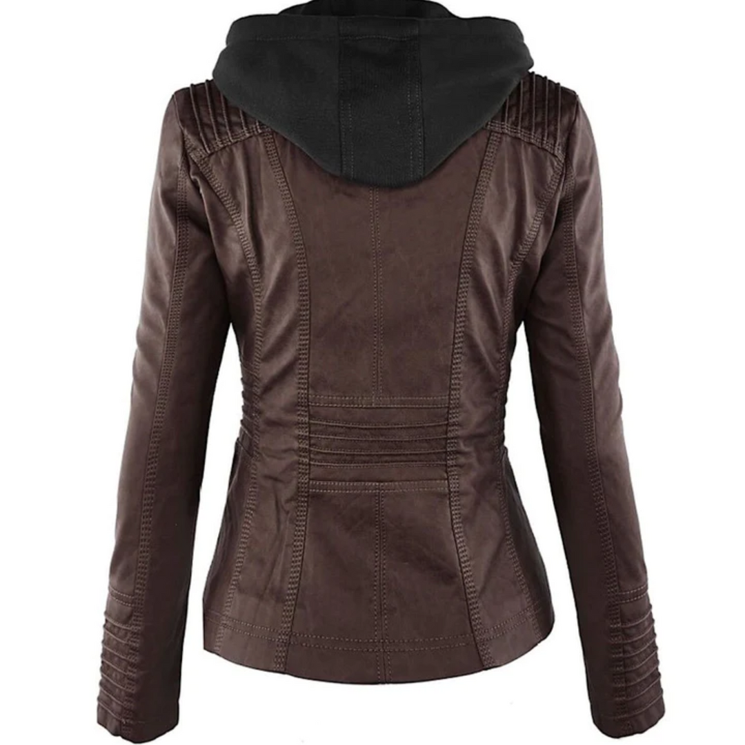 Emma | Leather Jacket Hood