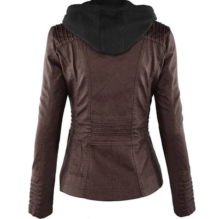 Emma | Leather Jacket Hood