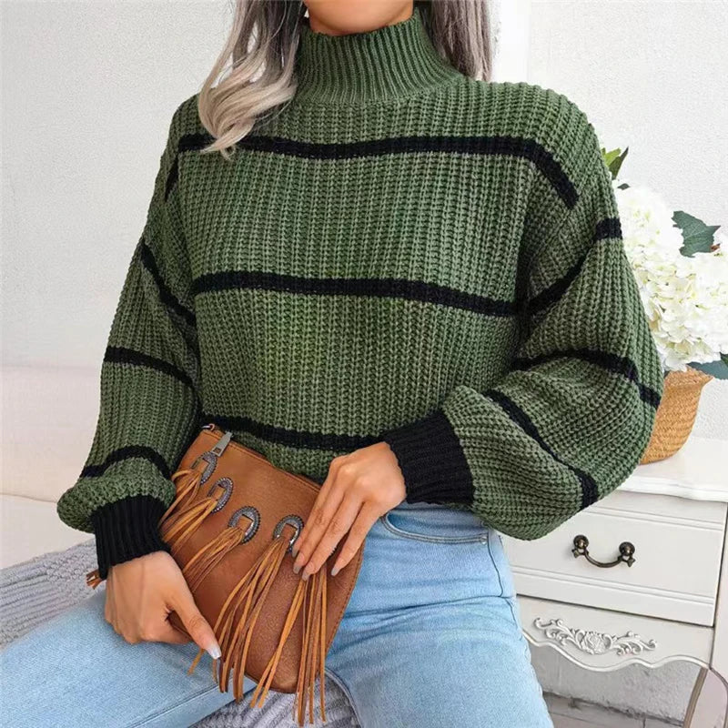 Lily | Cozy Striped Turtleneck