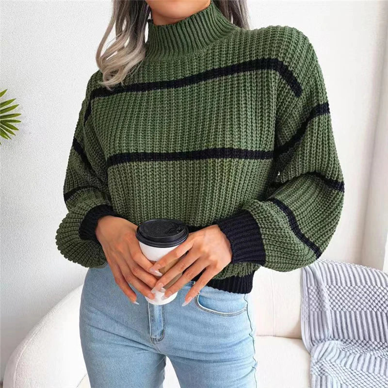 Lily | Cozy Striped Turtleneck