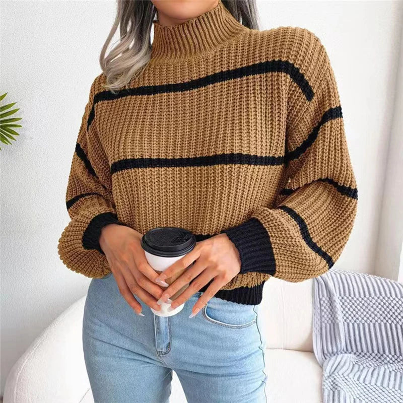 Lily | Cozy Striped Turtleneck