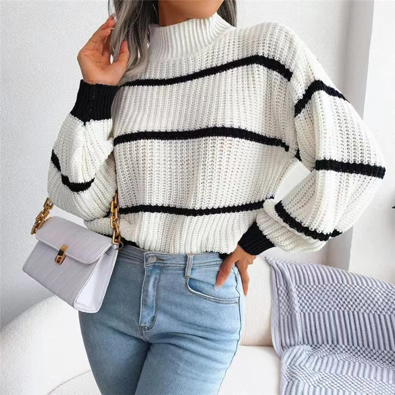 Lily | Cozy Striped Turtleneck