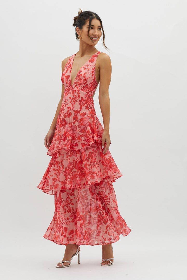 Sophie | Flirty Ruffle Midi Dress