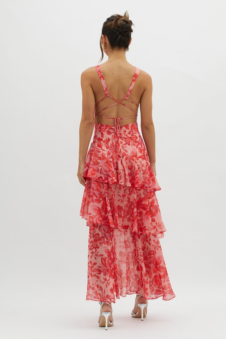 Sophie | Flirty Ruffle Midi Dress