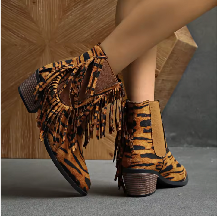 Lily | Stylish Fringe Ankle Boots