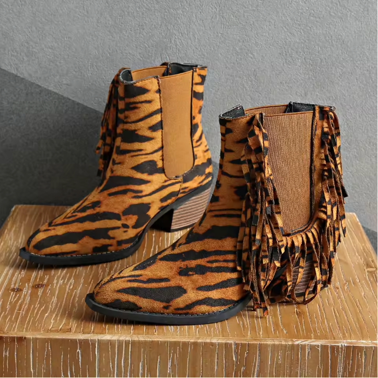Lily | Stylish Fringe Ankle Boots