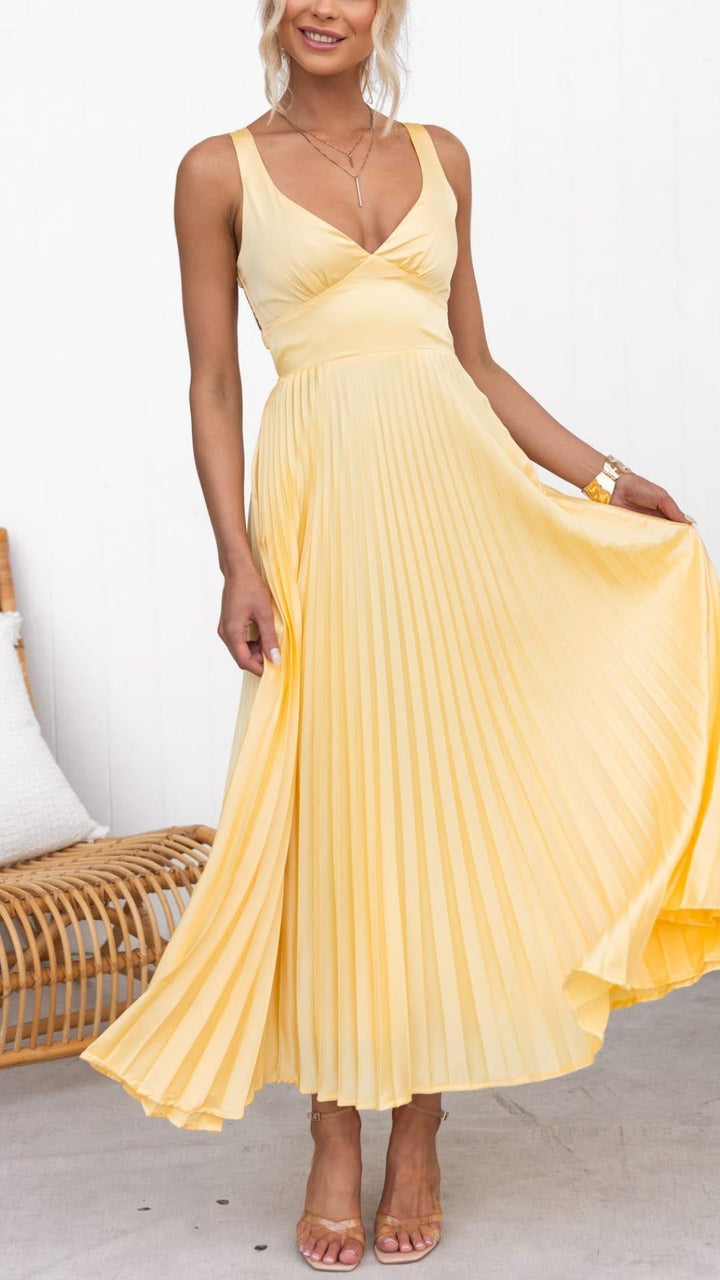 Clara | Elegant Yellow Maxi Dress