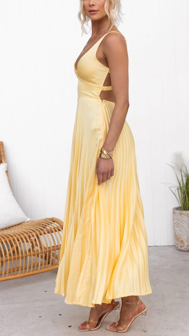 Clara | Elegant Yellow Maxi Dress