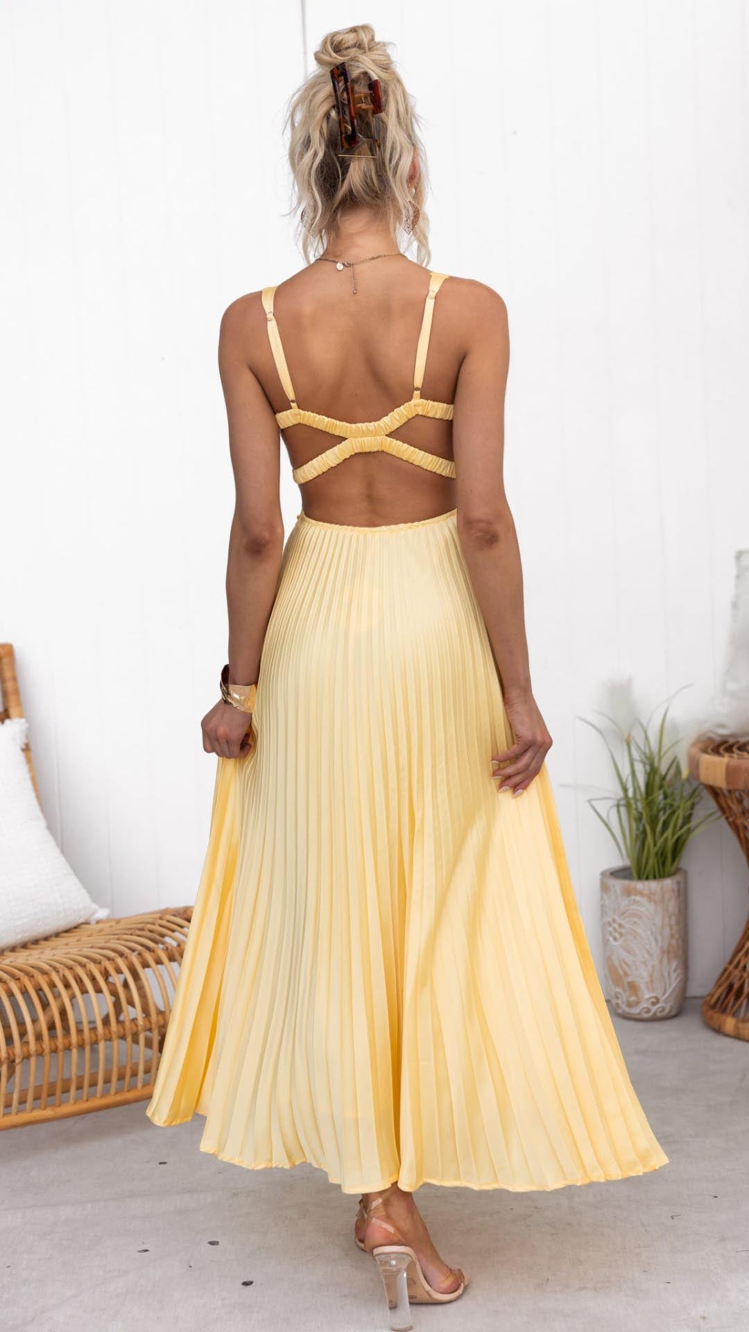Clara | Elegant Yellow Maxi Dress
