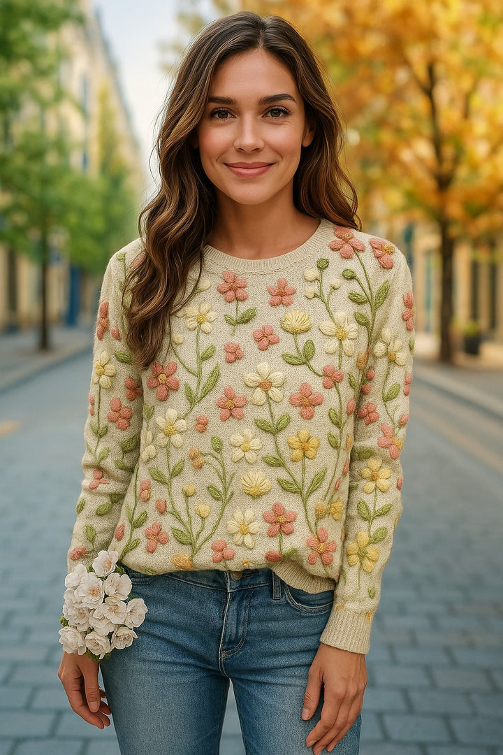 Molly | Floral Knit Jumper