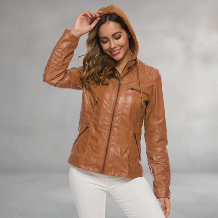 Emma | Leather Jacket Hood