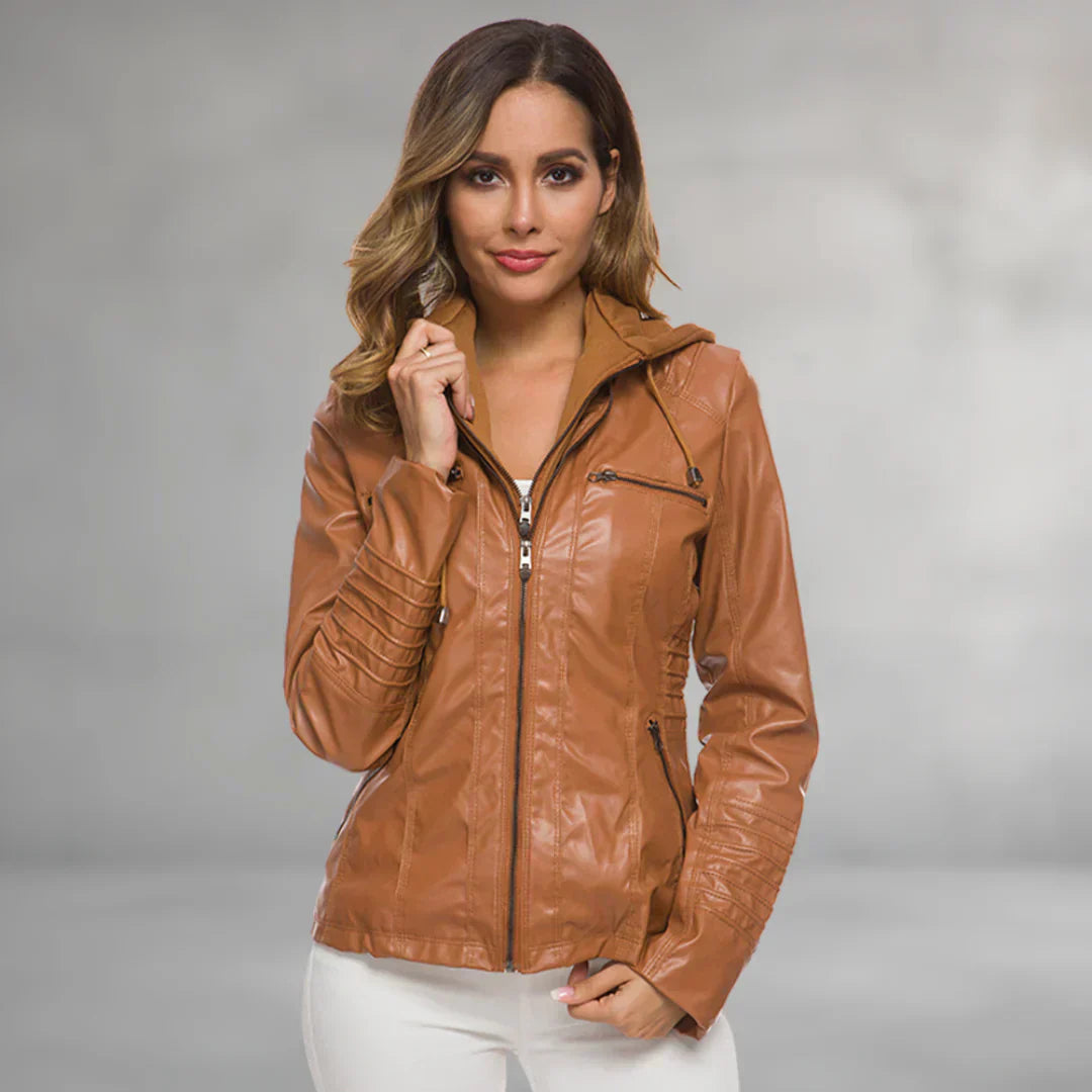 Emma | Leather Jacket Hood