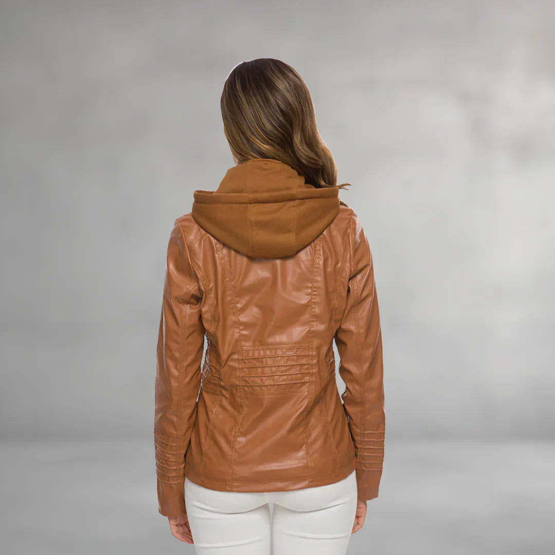 Emma | Leather Jacket Hood
