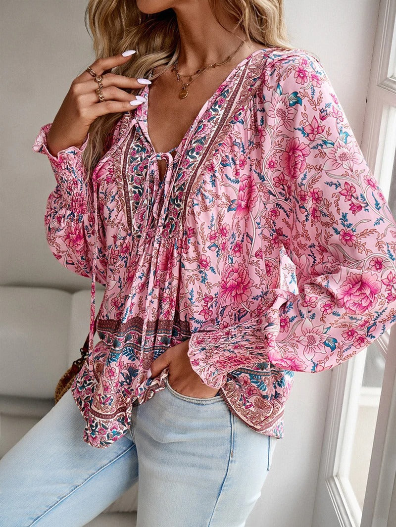 Clara | Floral Peasant Blouse