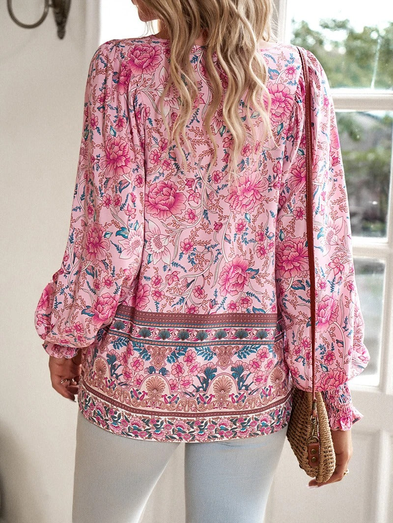 Clara | Floral Peasant Blouse