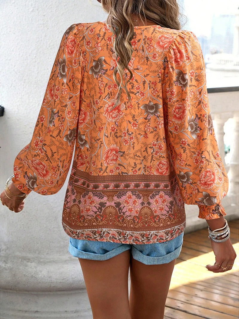 Clara | Floral Peasant Blouse