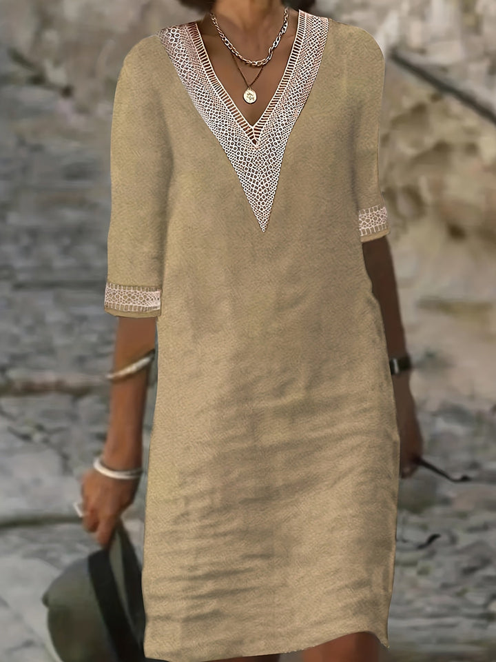 Clara | Lace Neckline Dress