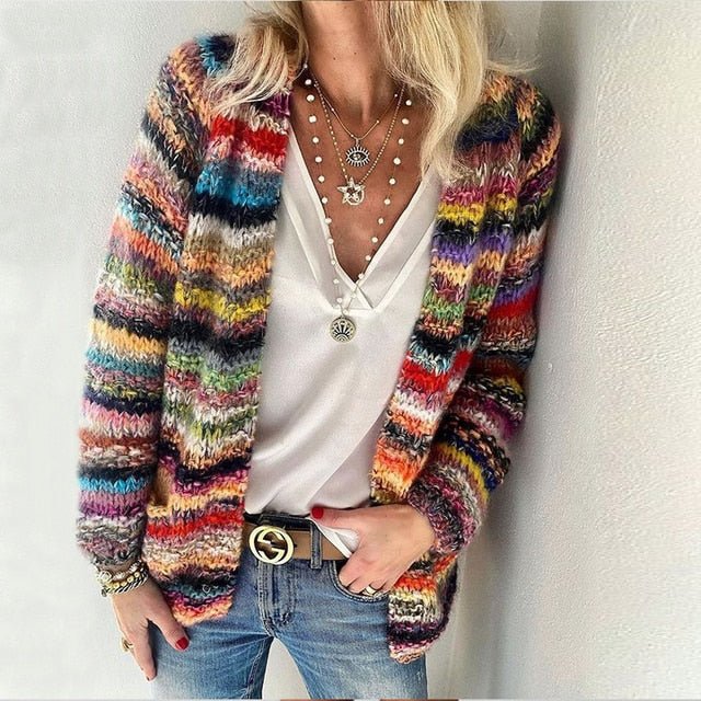 Clara | Cozy Striped Cardigan