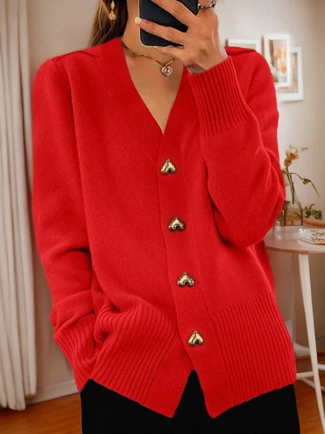 Clara | Charming Heart Button Cardigan