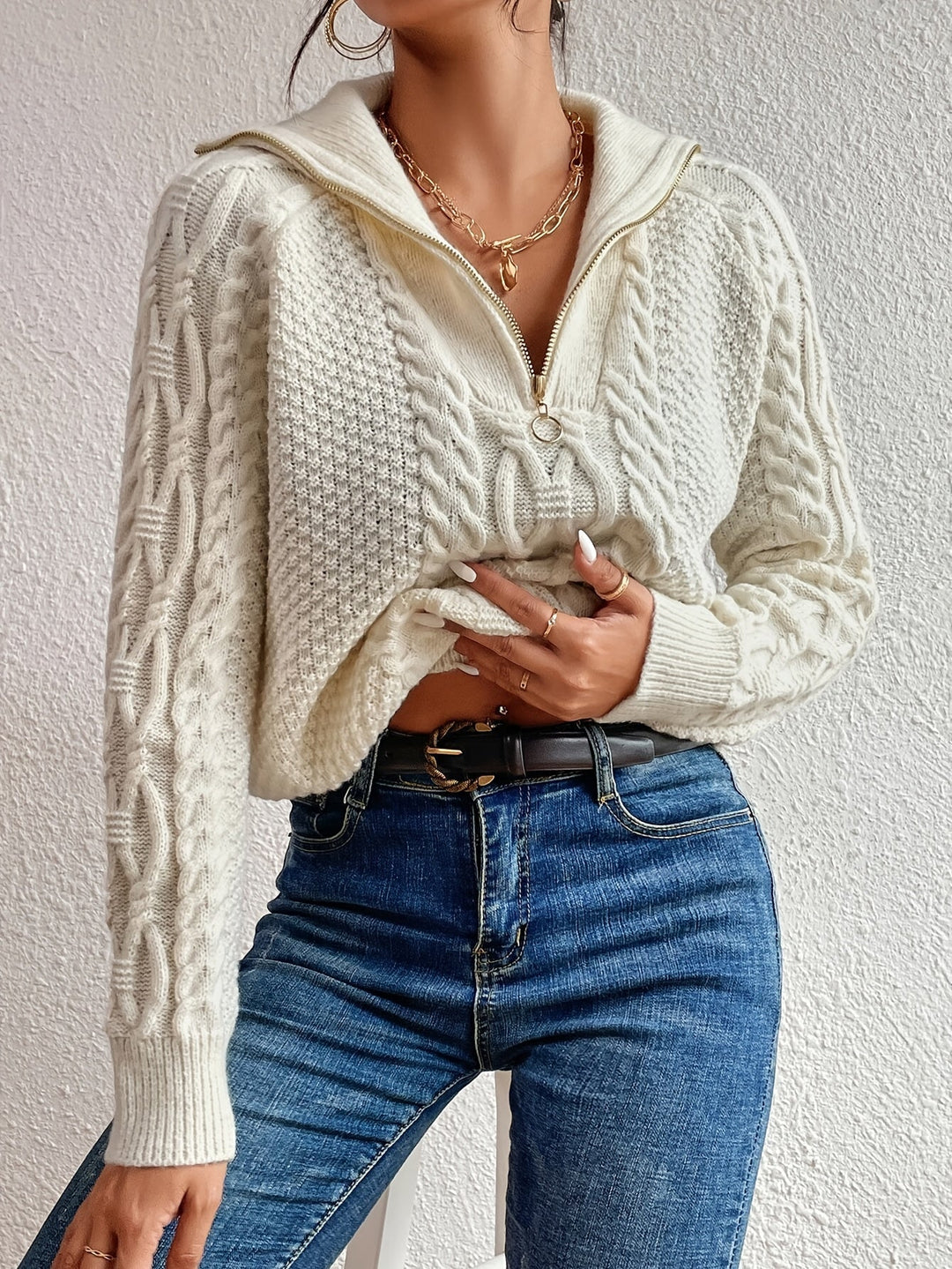 Clara | Stylish Cable Knit Jumper