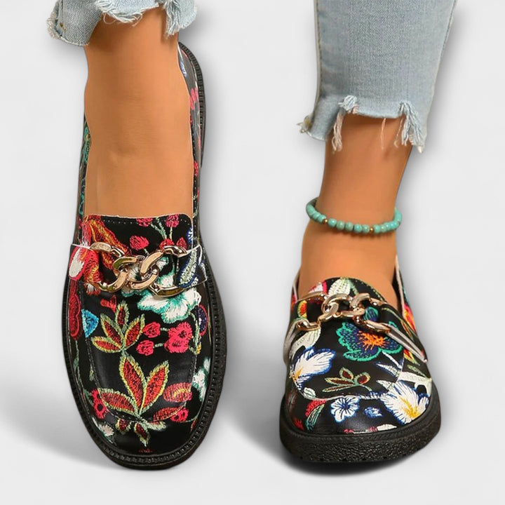 Lily | Elegant Floral Loafers